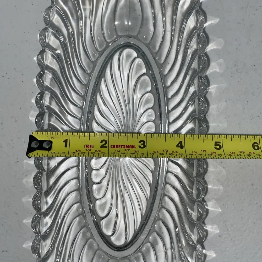 VTG Fostoria Crystal Colony Swirl Pattern Pickle Tidbit Dish Creamer Sugar‎ Lot